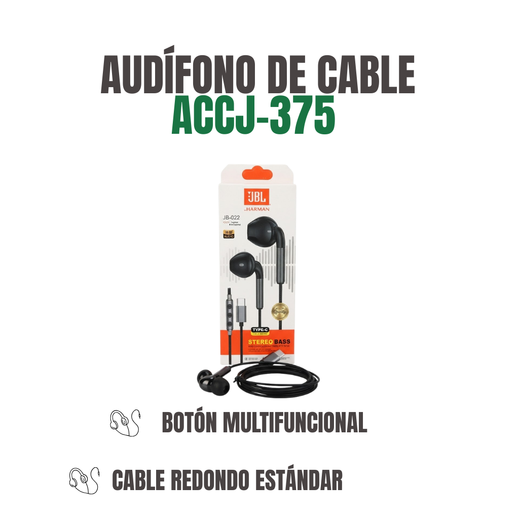 AUDÍFONOS DE CABLE Ref: ACCJ-375