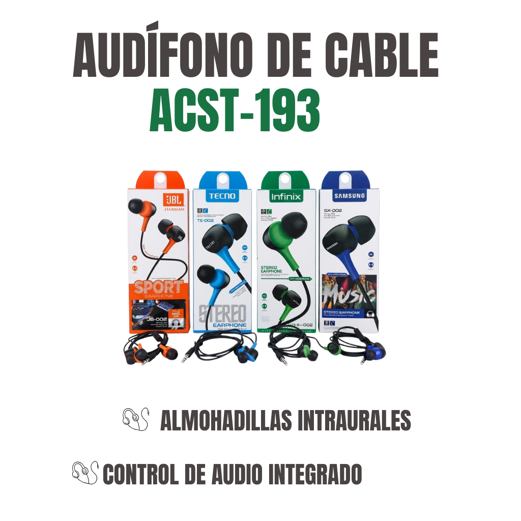 AUDÍFONOS DE CABLE Ref: ACST-193
