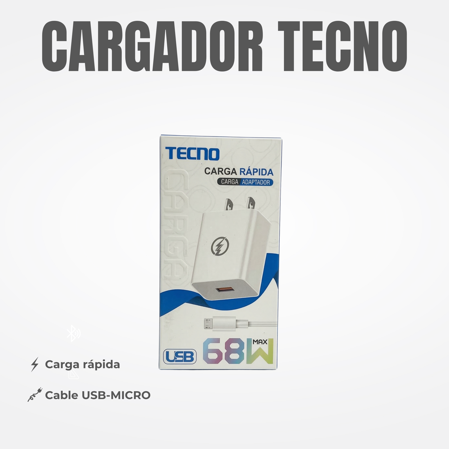 CARGADOR TECNO MICRO Ref: TEC-V868W7S