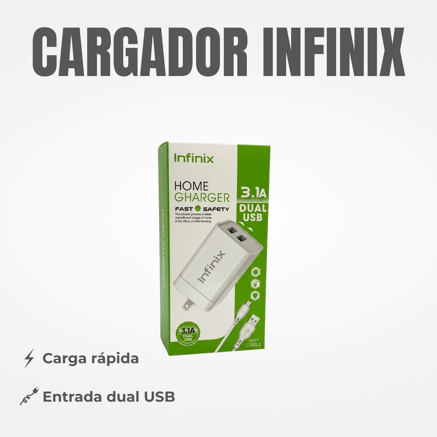 CARGADOR INFINIX MICRO Ref: 2USB 1AI