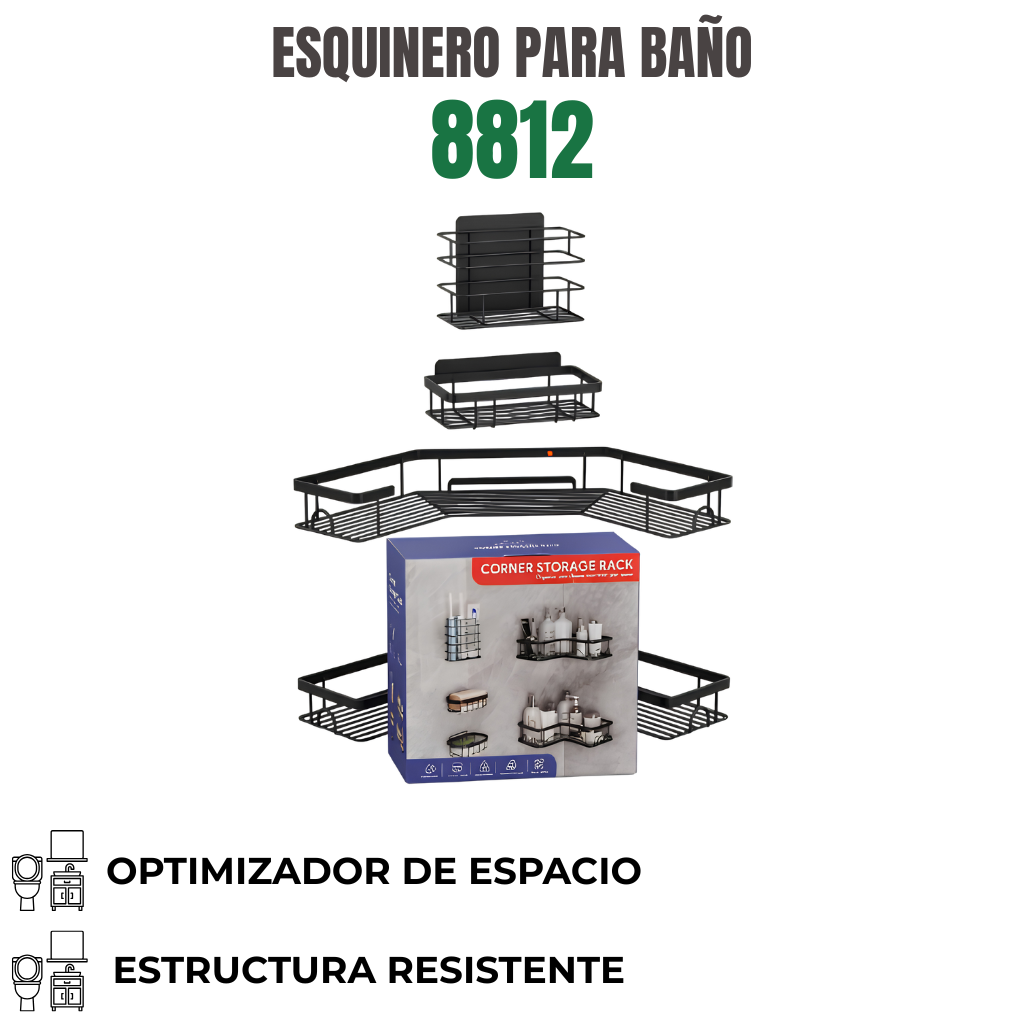 ORGANIZADOR ESQUINERO PARA BAÑO Ref: 8812