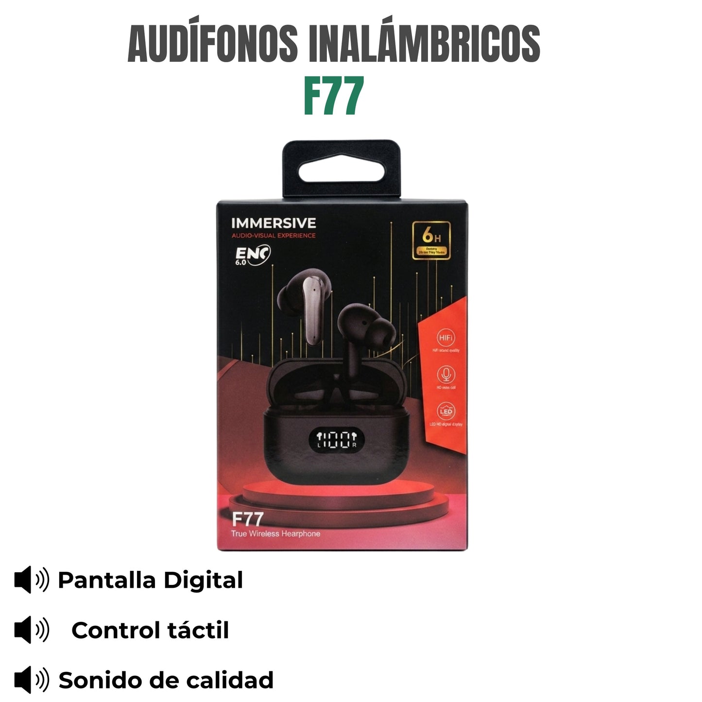 AUDÍFONOS INALÁMBRICOS Ref: F77