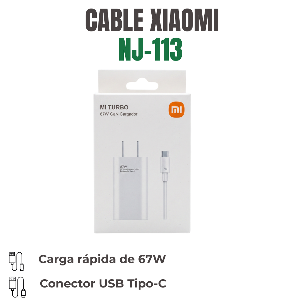 CARGADOR XIAOMI TIPO C Ref:NJ-113