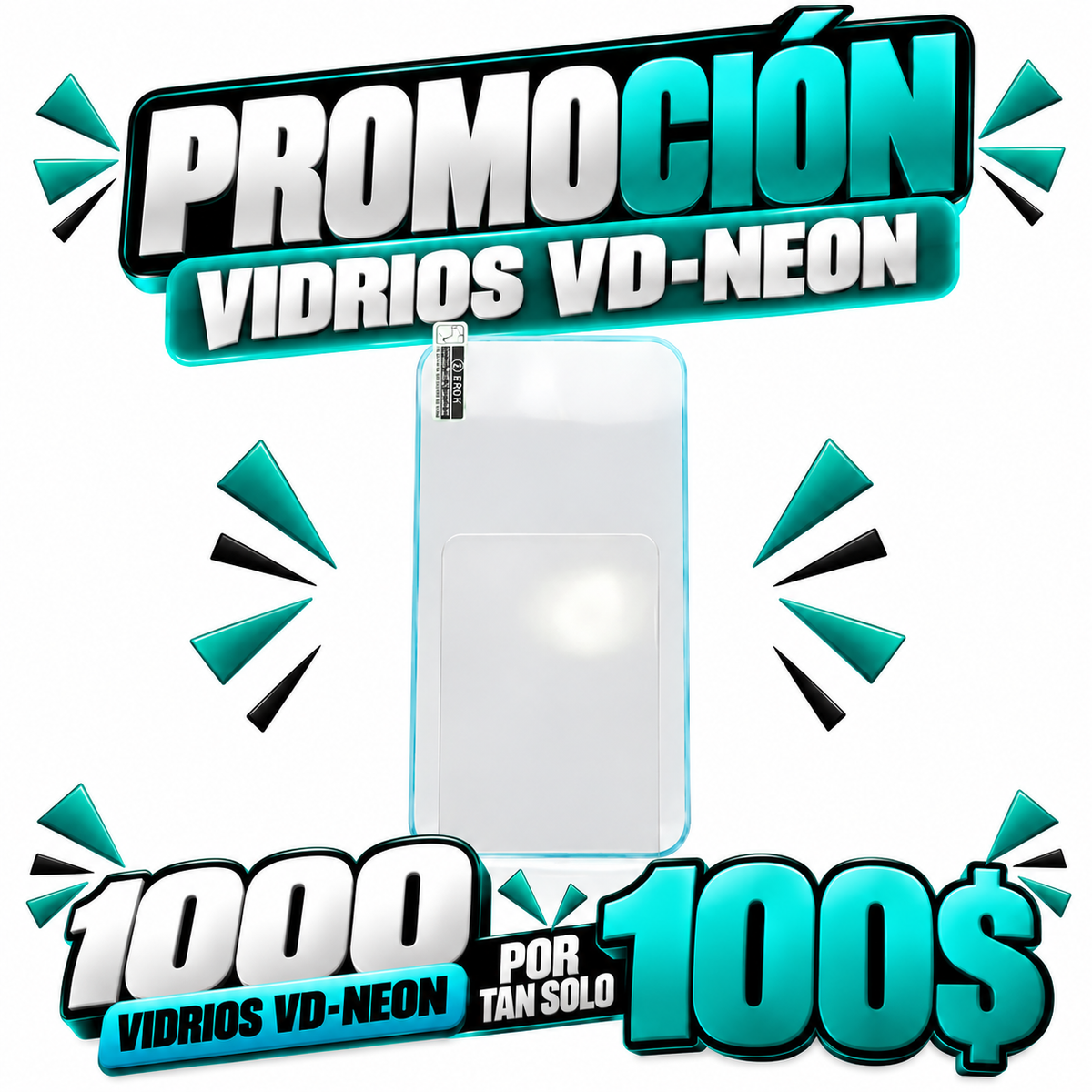 1000 VIDRIOS X 100$