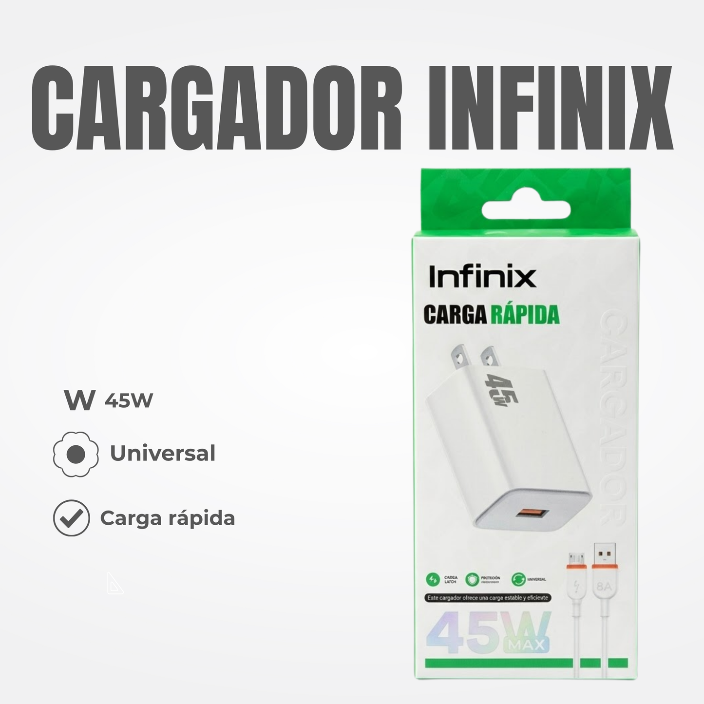 CARGADOR INFINIX MICRO Ref: C45W-INV8