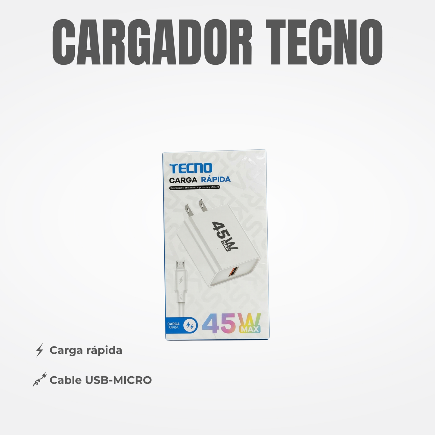 CARGADOR TECNO MICRO Ref: 7CC-2TEV8