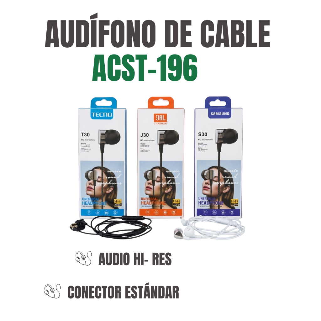 AUDÍFONOS DE CABLE Ref: ACST-196