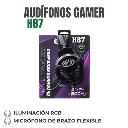 AUDÍFONOS GAMER CON MICRÓFONO Ref: H87