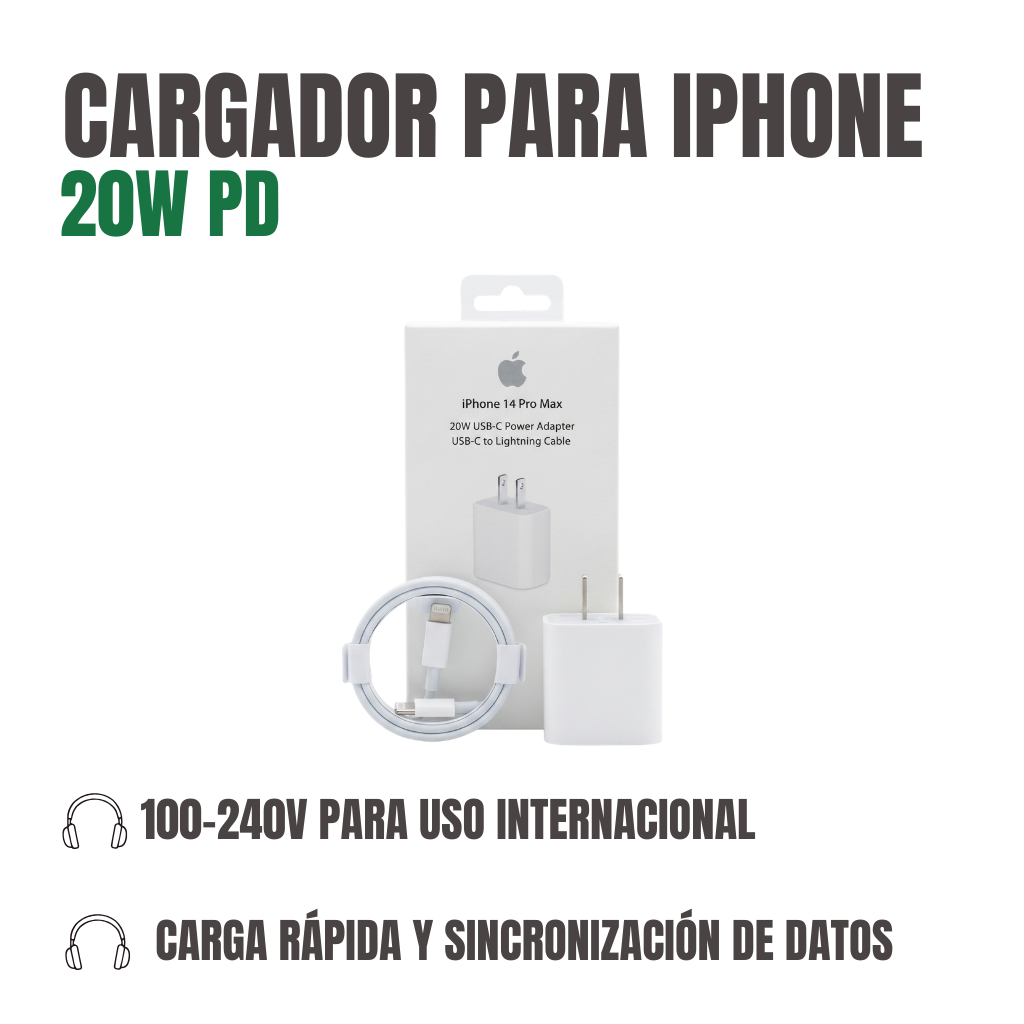 CARGADOR PARA IPHONE Ref: 20W PD