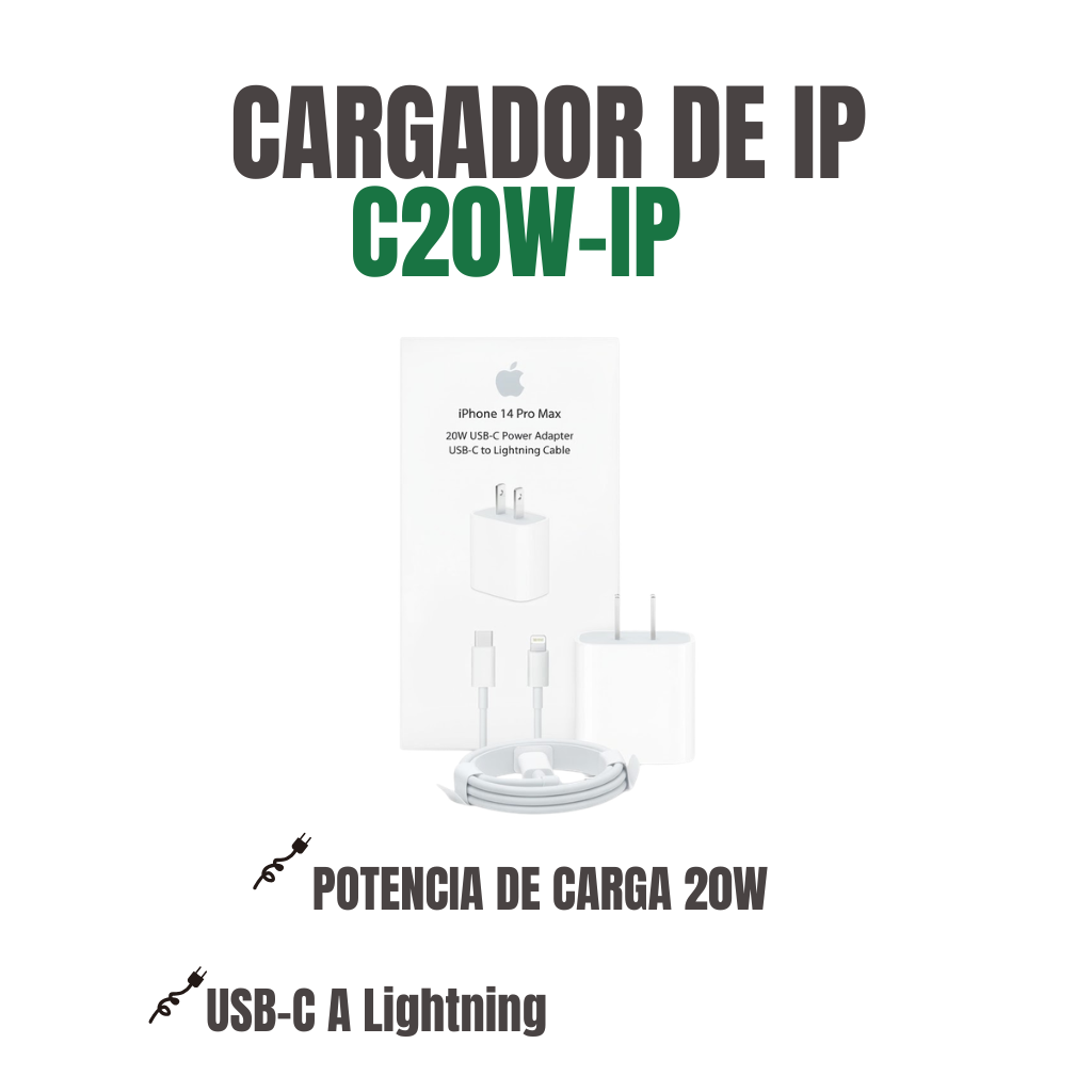CARGADOR DE IPHONE Ref: C20W-IP
