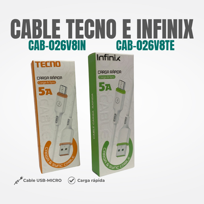 CABLE INFINIX Y TECNO MICRO Ref: CAB-026V8IN/CAB-026V8TE