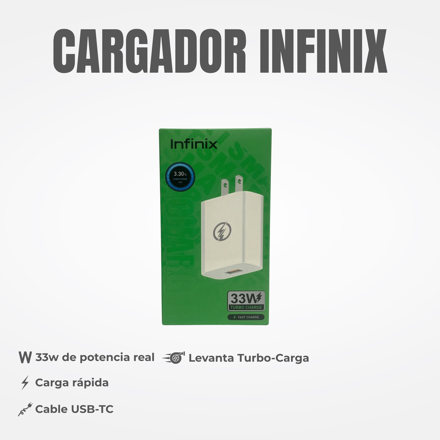 CARGADOR INFINIX TIPO C Ref: 33W-7SIC