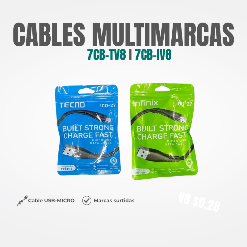 CABLES MULTIMARCAS MICRO Ref: 7CB-TV8 l 7CB-IV8
