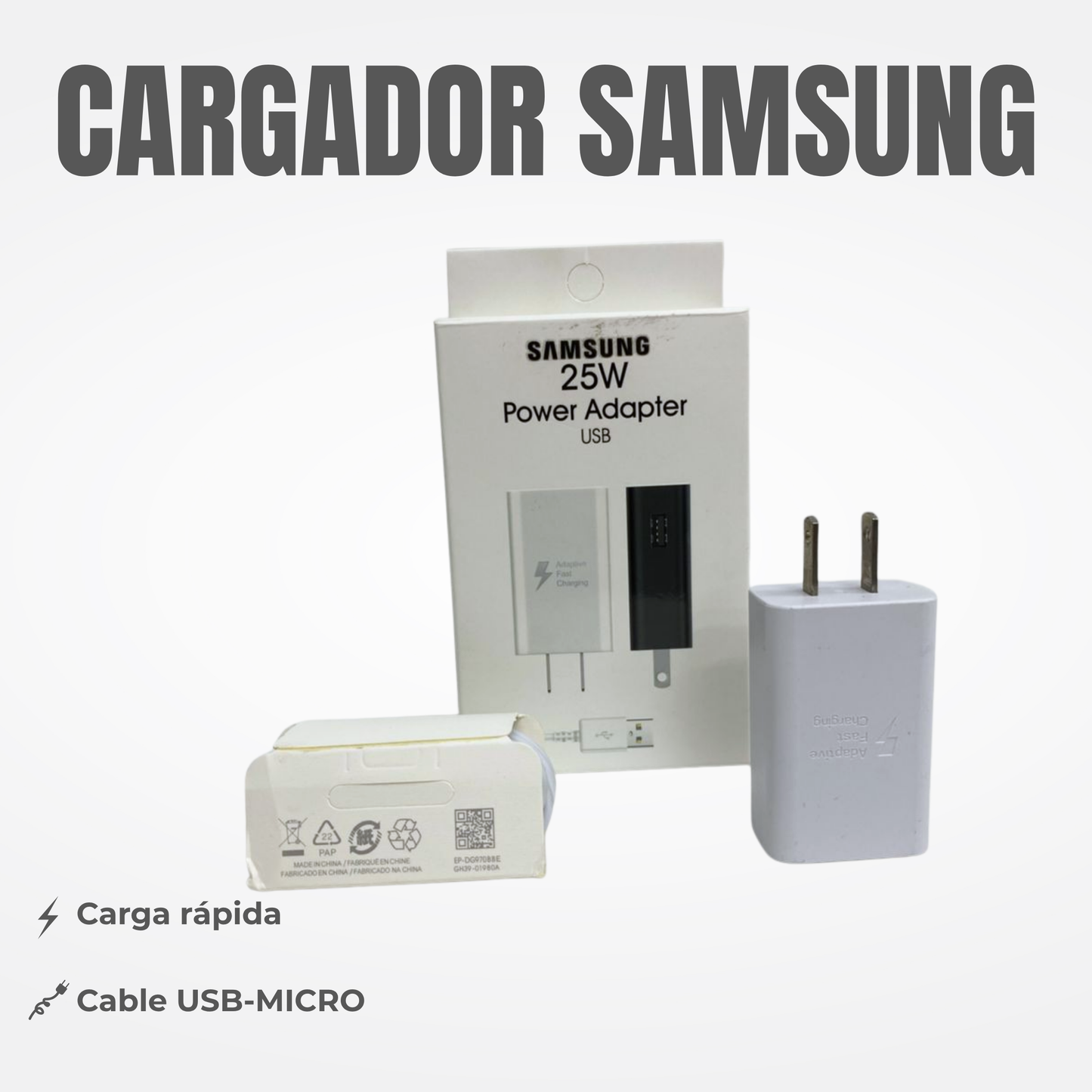 CARGADOR SAMSUNG USB-MICRO Ref: CSAM-25WV8