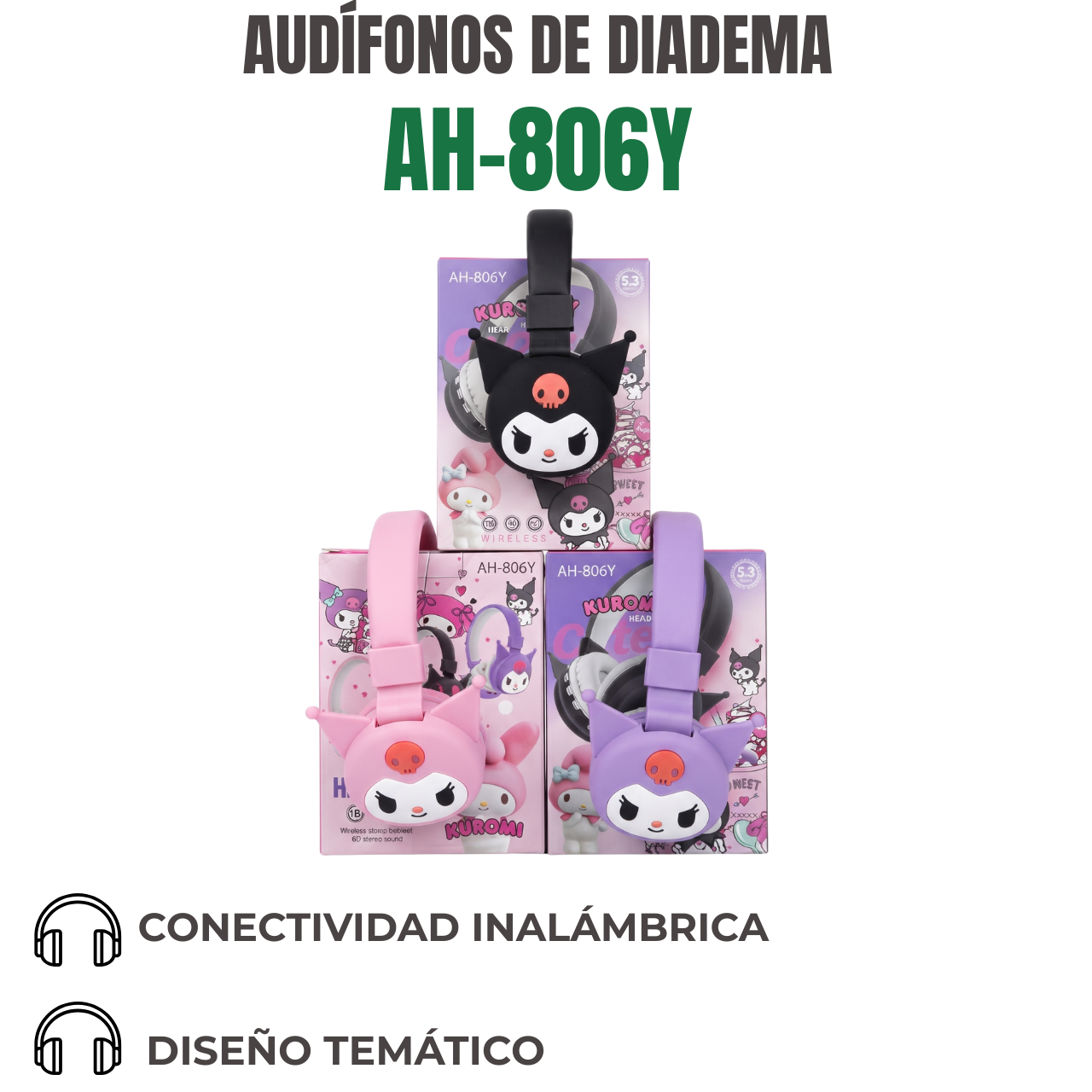 AUDÍFONOS DE DIADEMA Ref: AH-806Y