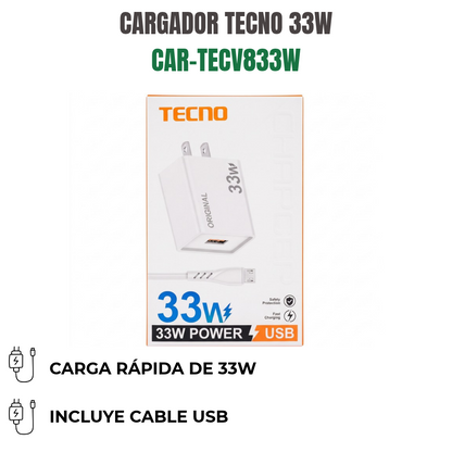 CARGADOR TECNO 33W Ref: CAR-TECV833W