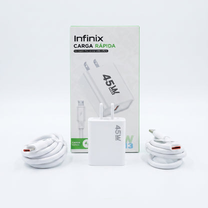 CARGADOR INFINIX CON CABLE MICRO Y TIPO-C  Ref: 7CC-2INV8