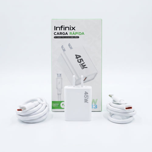 CARGADOR INFINIX CON CABLE MICRO Y TIPO-C  Ref: 7CC-2INV8