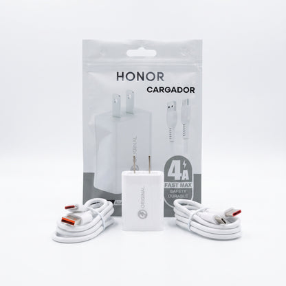 CARGADOR HONOR CON CABLE MICRO Y TIPO-C Ref: CB31-HOV8