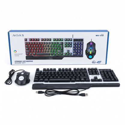 KIT MOUSE Y TECLADO GAMER Ref: WB-550