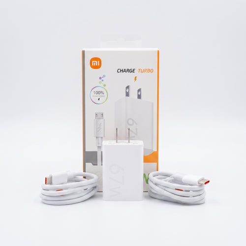 CARGADOR XIAOMI CON CABLE MICRO Y TIPO-C Ref: C67W-V8