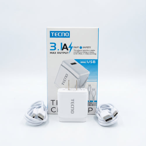 CARGADOR TECNO CON CABLE MICRO Y TIPO C Ref: TE-C50