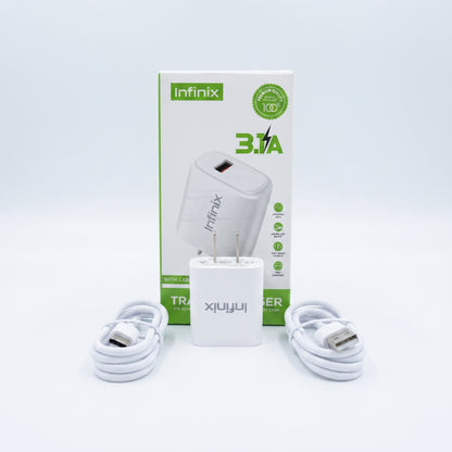 CARGADOR INFINIX CON CABLE MICRO Y TIPO-C Ref: IN-C50