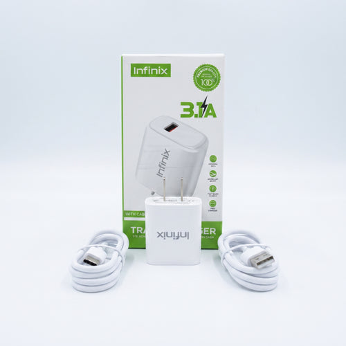 CARGADOR INFINIX CON CABLE MICRO Y TIPO-C Ref: IN-C50