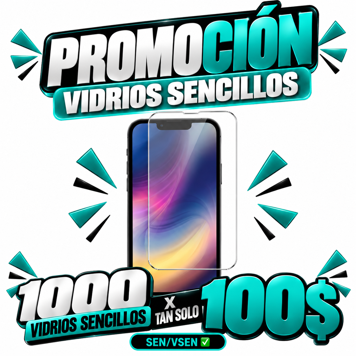 1000 VIDRIOS X 100$