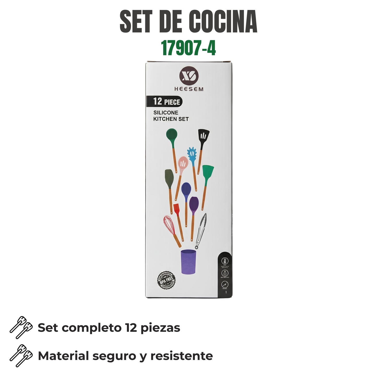 SET DE COCINA SILICÓN Ref: 17907-4