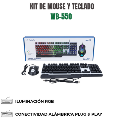 KIT MOUSE Y TECLADO GAMER Ref: WB-550